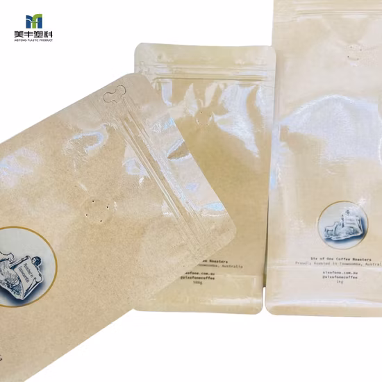 Biodegradable Kraft Paper Standing Window Pouch Spice/Salad/Sauce/Candy/Coffee/ Plastic Packaging Bags/Food Storage Zipper Bag for Zip Lock BPA Grade Packing