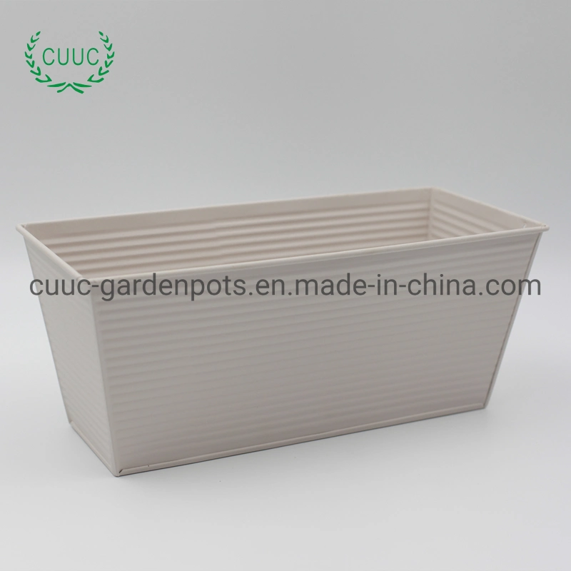 Factory Antique Rectangular Galvanized Iron Tub Plant Pot Planter Garden Flower Pot for Decoration